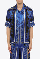 Bandana Print Bowling Shirt