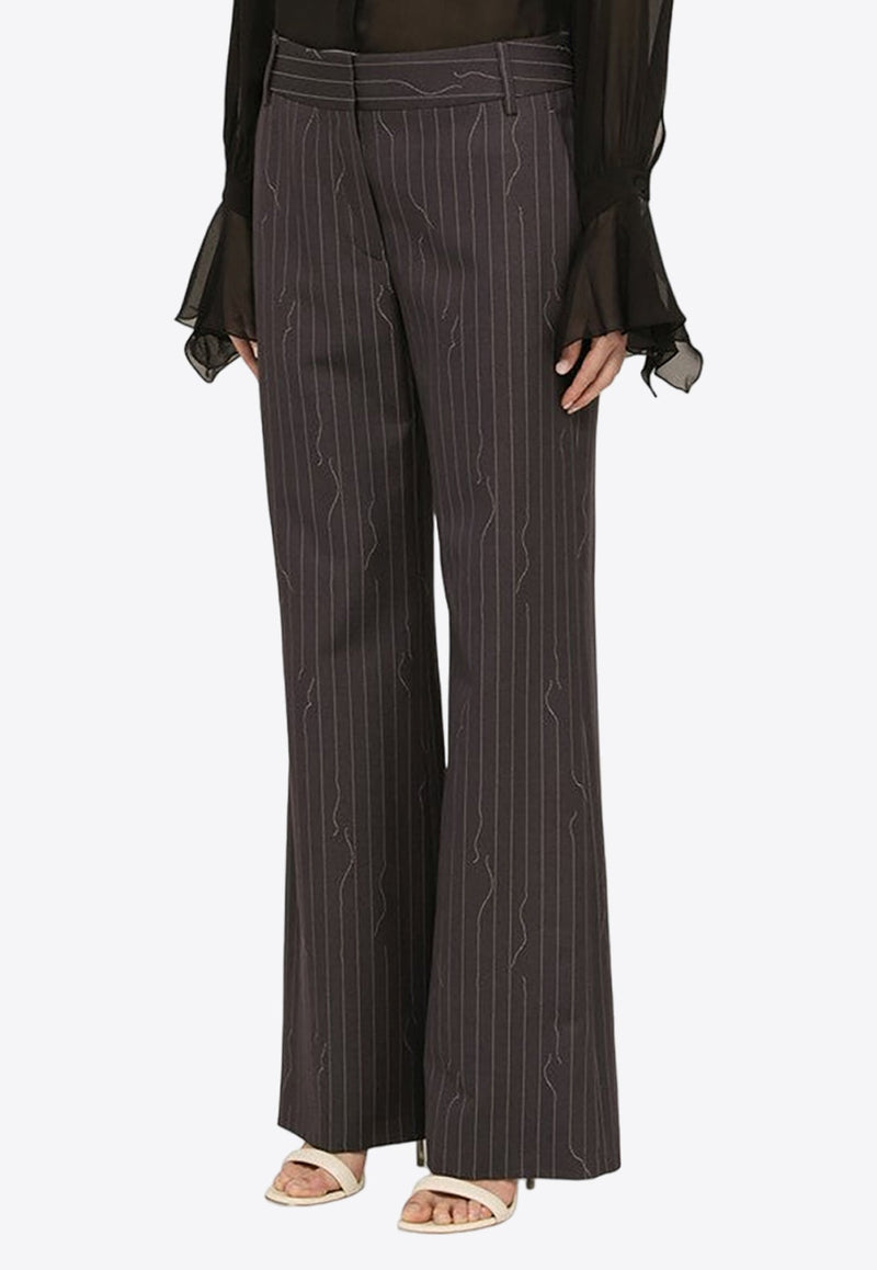 Pinstripe Wool-Blend Pants