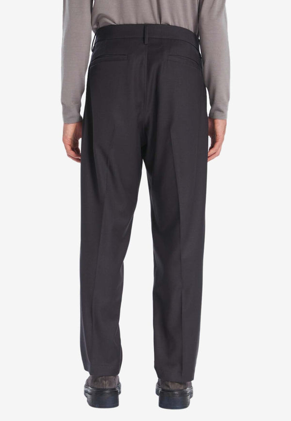 Straight-Leg Wool Pants