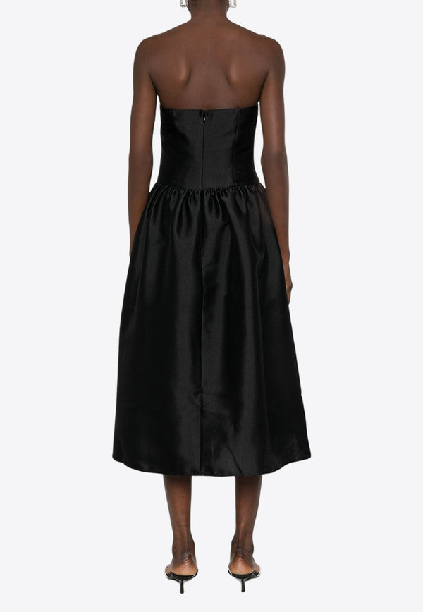 Taffeta Strapless Midi Dress