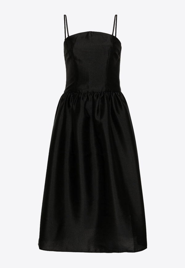 Taffeta Strapless Midi Dress