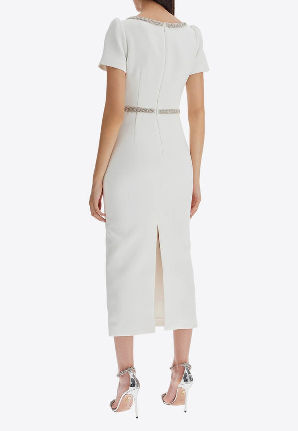 Diamante Bow Trim Midi Dress