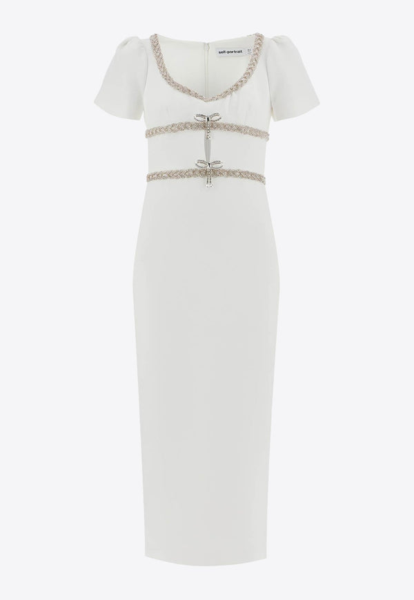 Diamante Bow Trim Midi Dress