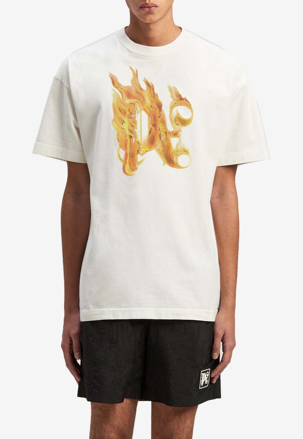 Burning Monogram Print T-shirt