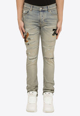 Logo-Embroidered Skinny Jeans