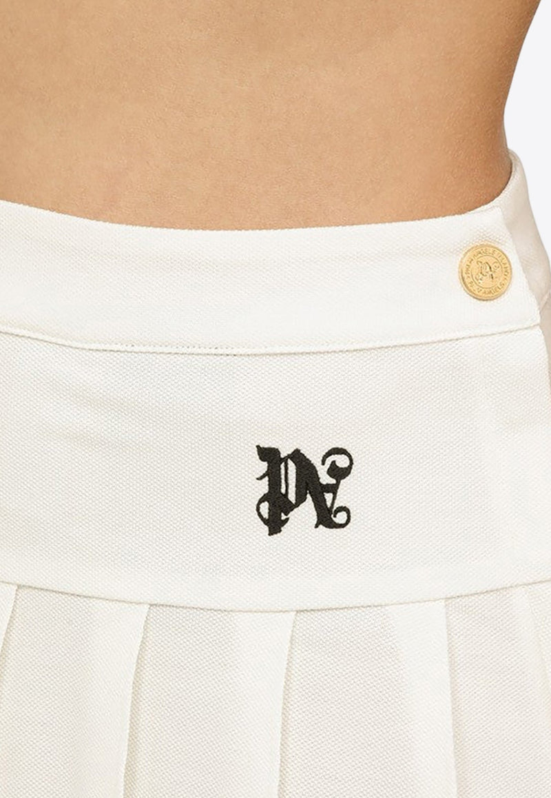 Logo Embroidered Mini Pleated Skirt