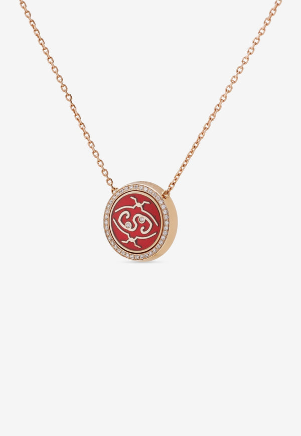 Me Oh Me VIP Full Pavé Red 18K Rose Gold Diamond Necklace