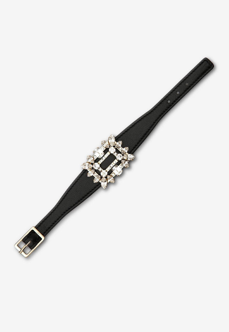 Broche Vivier Buckle Bracelet in Leather