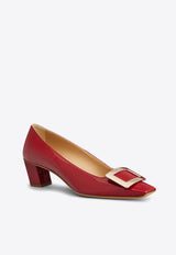 Belle Vivier 45 Metal Buckle Pumps in Patent Leather