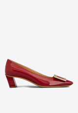 Belle Vivier 45 Metal Buckle Pumps in Patent Leather