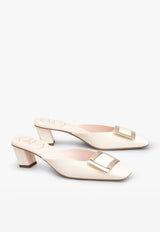 Belle Vivier 45 Metal Buckle Mules in Patent Leather