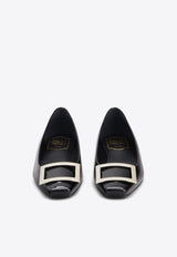 Trompette Metal Buckle Ballerinas in Patent Leather