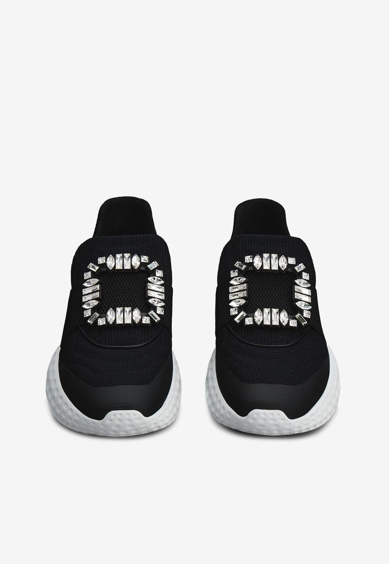 Viv' Run Light Crystal Embellished Buckle Sneakers