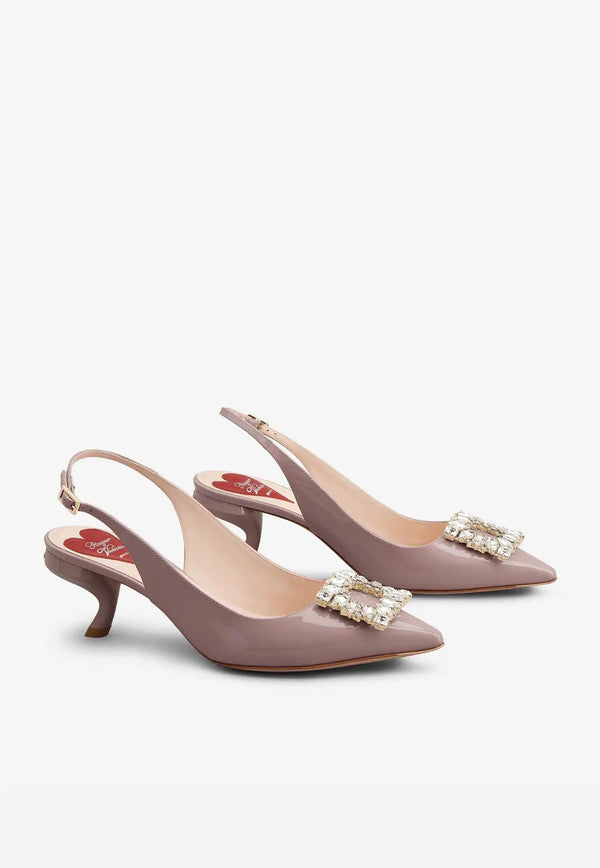 Virgule 55 Slingback Pumps in Patent Leather