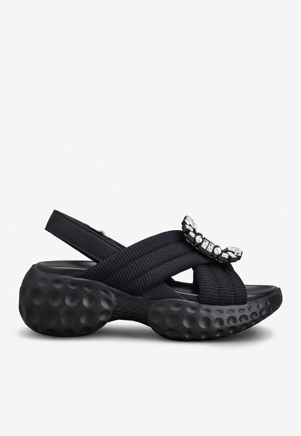 Viv' Run Crystal Buckle Sandals