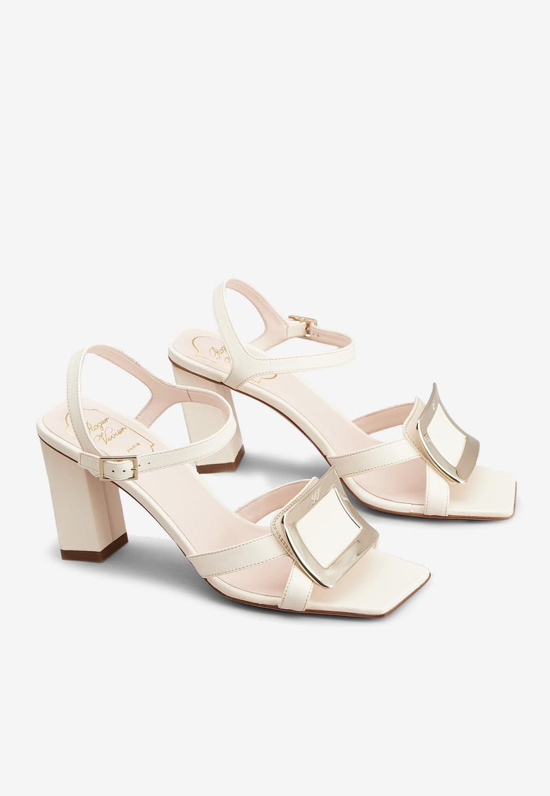 Belle Vivier 75 Metal Buckle Sandals in Nappa Leather