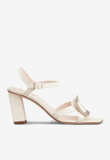 Belle Vivier 75 Metal Buckle Sandals in Nappa Leather