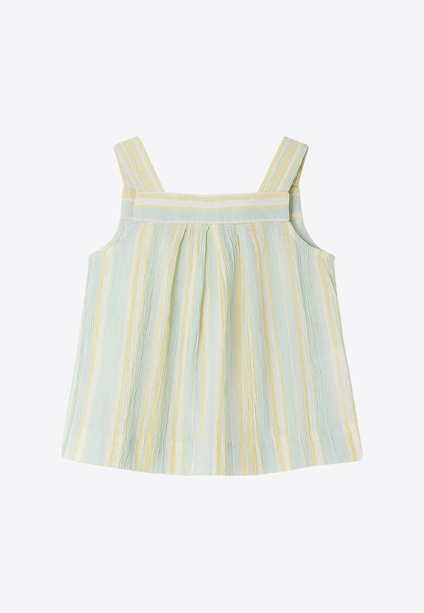 Girls Soleil Striped Sleeveless Blouse