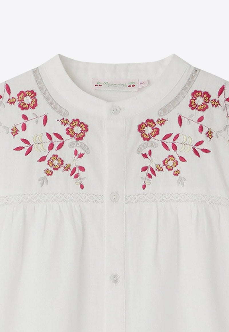 Girls Fifi Floral-Embroidered Blouse