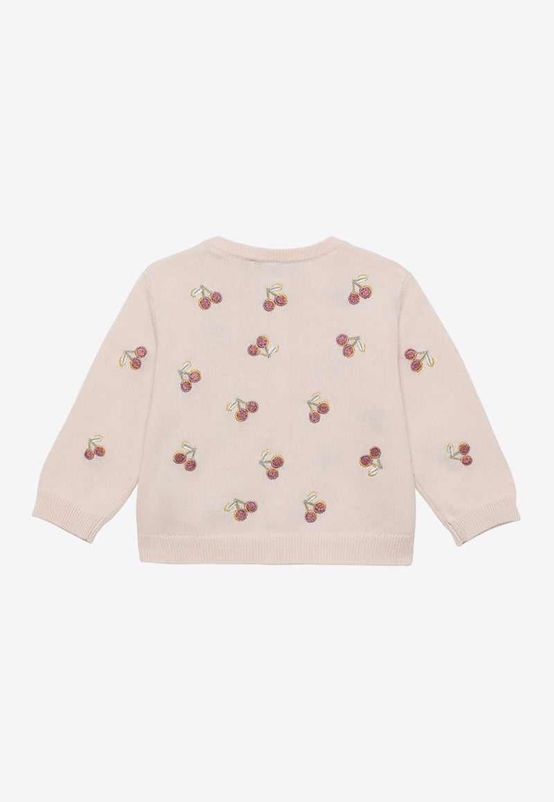 Girls Claudie Cherry Embroidered Cardigan