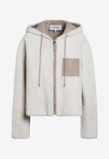 Shearling Zip-Up Hooded Jacket