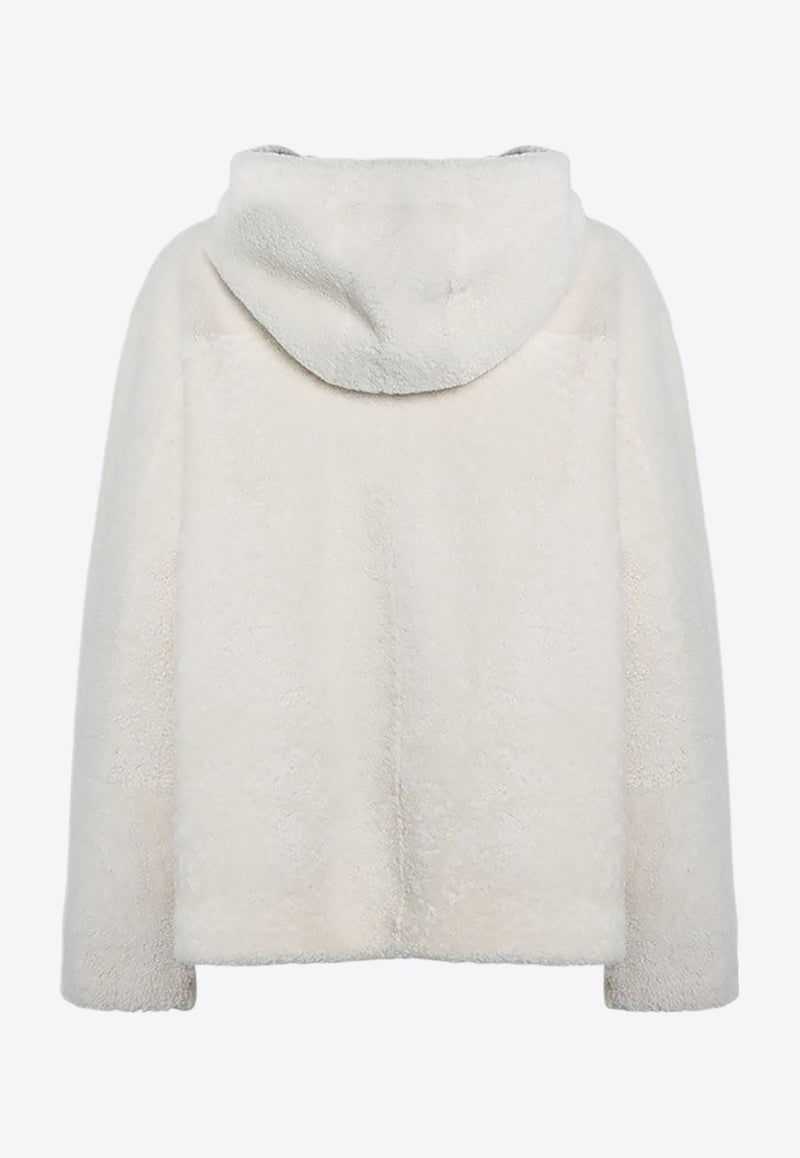 Shearling Zip-Up Hooded Jacket