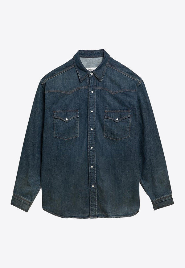 Long-Sleeved Denim Shirt