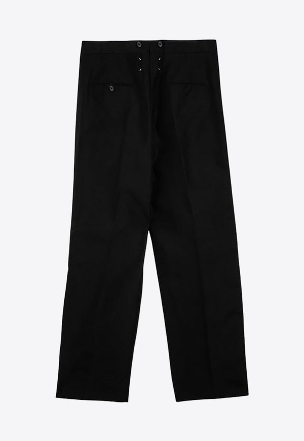 Elasticated Waistband Straight-Leg Pants