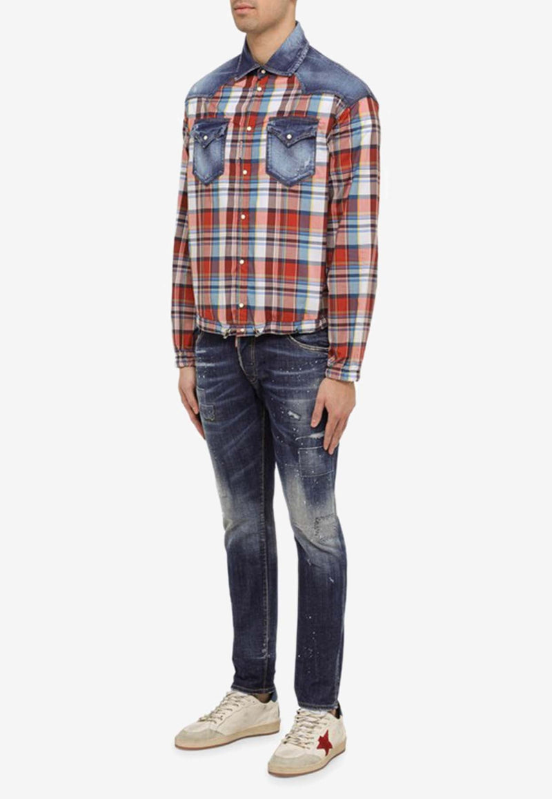 Paneled Checked Shirt