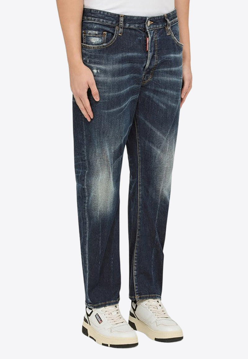 Straight-Leg Washed Jeans