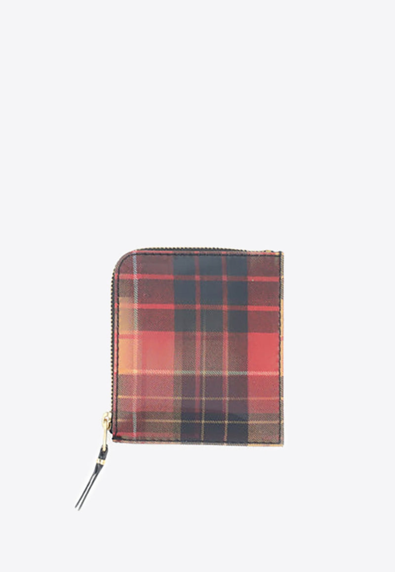 Lenticular Tartan Check Zip Wallet