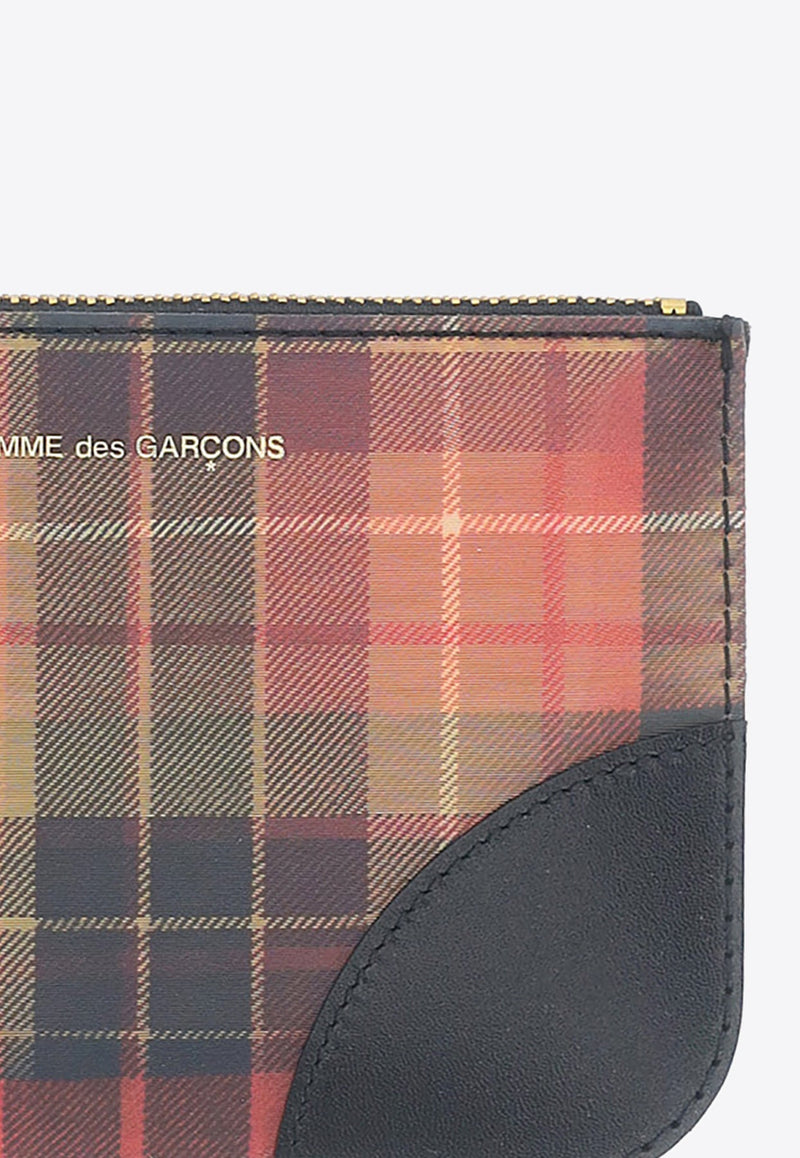 Logo Print Lenticular Tartan Check Wallet