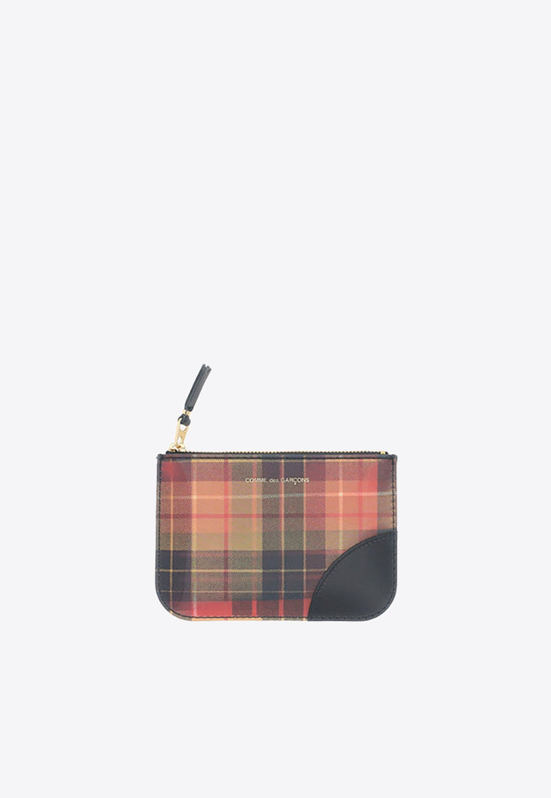 Logo Print Lenticular Tartan Check Wallet