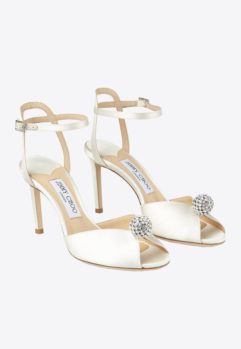 Sacora 85 Crystal-Embellished Satin Sandals