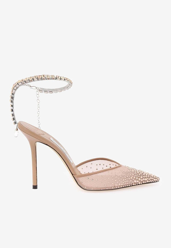 Saeda 100 Crystal Mesh Pumps