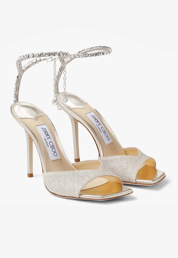 Saeda 100 Crystal-Embellished Glitter Sandals