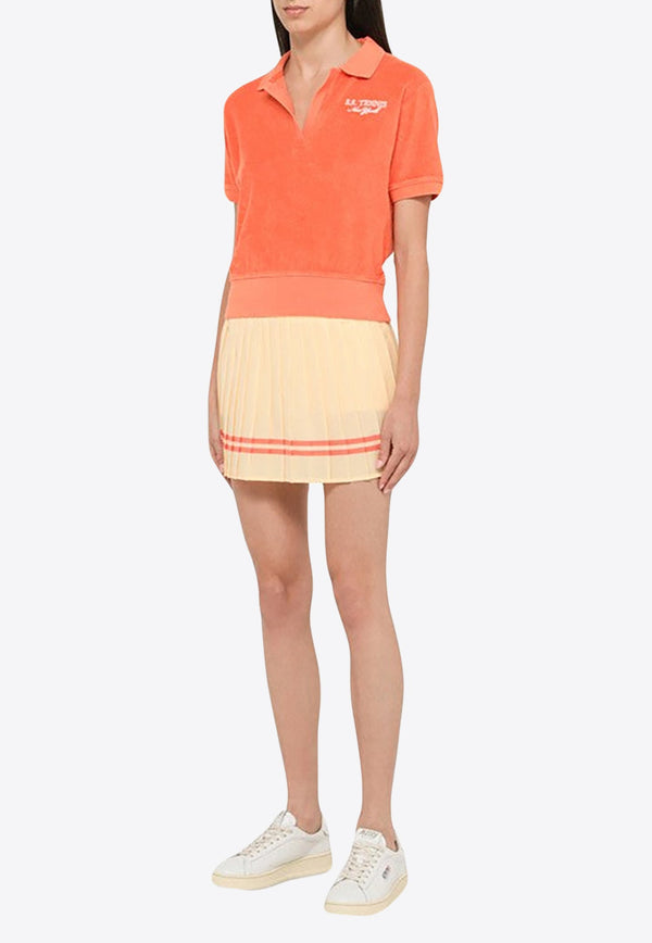 Double-Stripe Pleated Mini Skirt