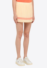Double-Stripe Pleated Mini Skirt