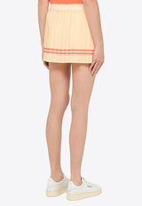 Double-Stripe Pleated Mini Skirt