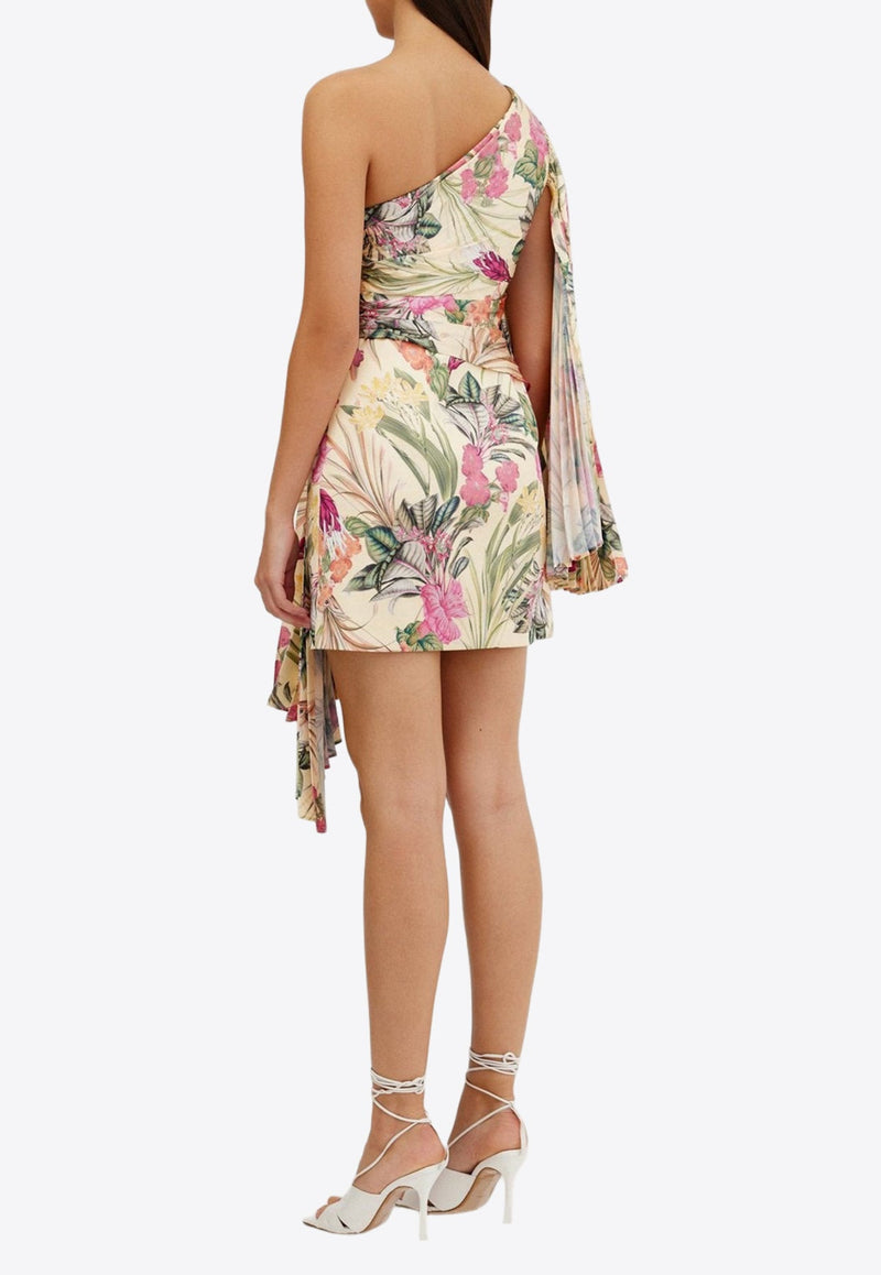 Pixi One-Shoulder Floral Mini Dress