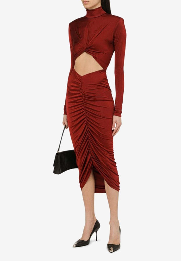 High-Neck Midi Dress