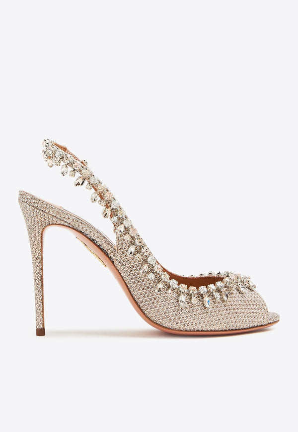 Temptation 105 Crystal-Embellished Metallic Sandals