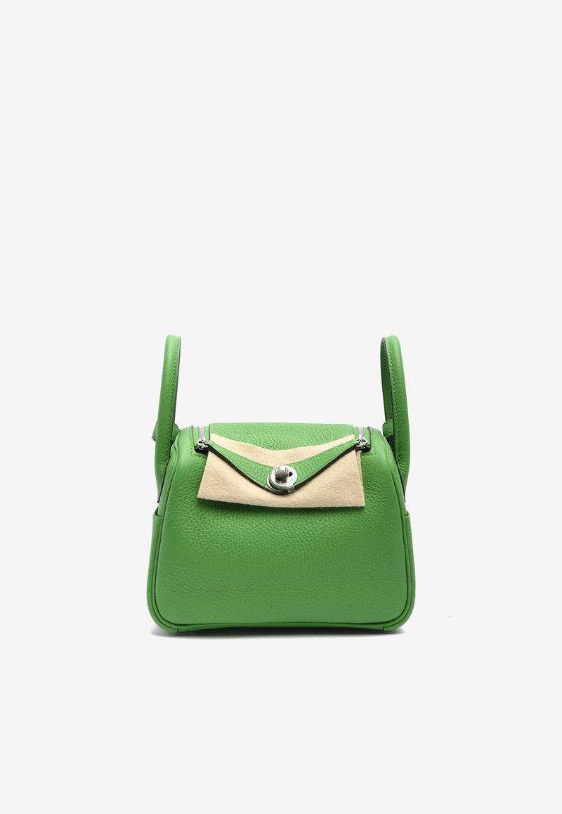 Mini Lindy 20 in Vert Yucca Clemence Leather with Palladium Hardware