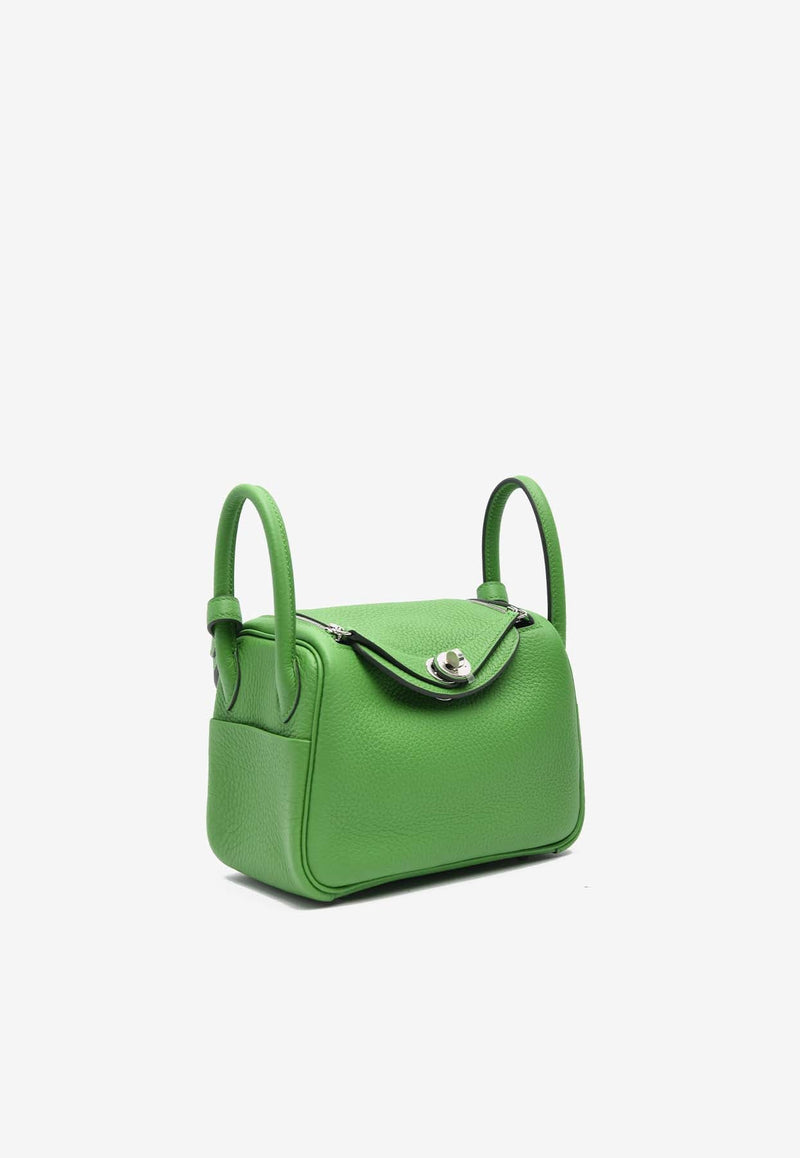 Mini Lindy 20 in Vert Yucca Clemence Leather with Palladium Hardware