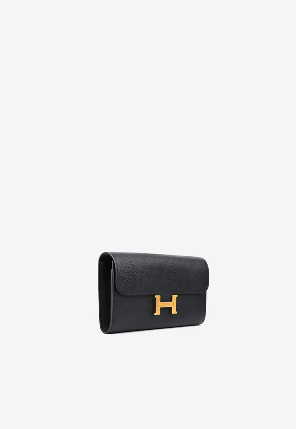 Constance To Go Wallet in Black Epsom with Gold Hardware