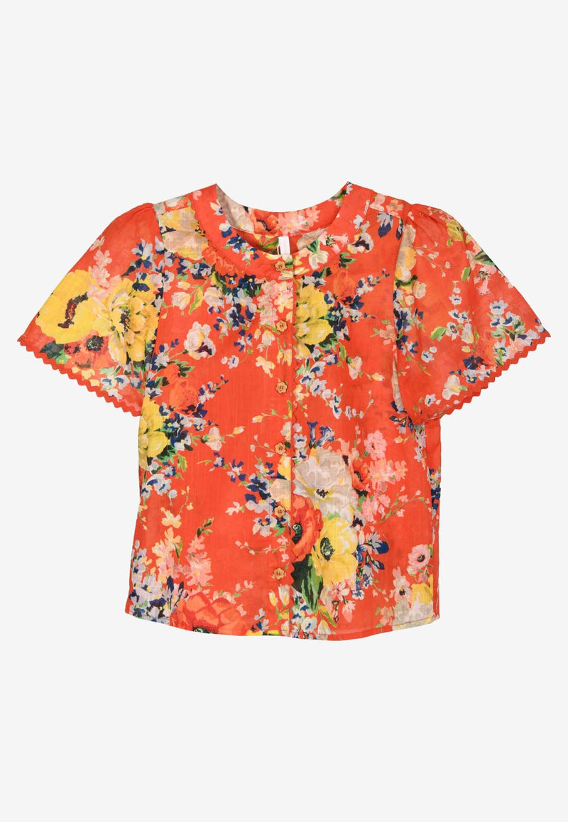 Girls Alight Floral Print Top