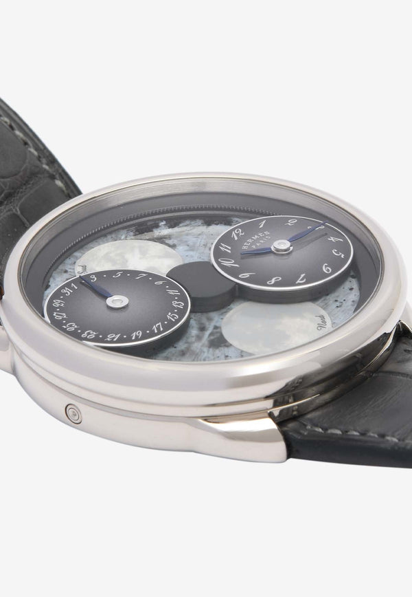 Arceau L'heure De La Lune 43mm Watch in Matte Alligator Single Tour Strap