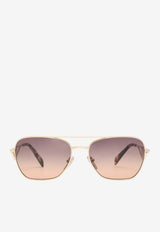 Triangle Logo Aviator Sunglasses