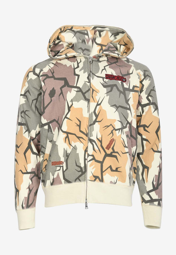 Camouflage Zip-Up Hooded Sweatshirt