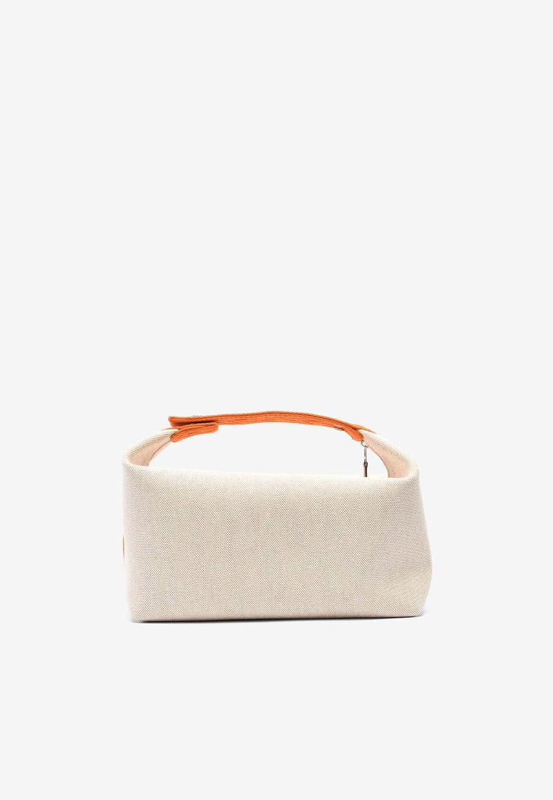 Large Bride-A-Brac Pouch in Natural and Orange Canvas